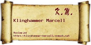 Klinghammer Marcell névjegykártya
